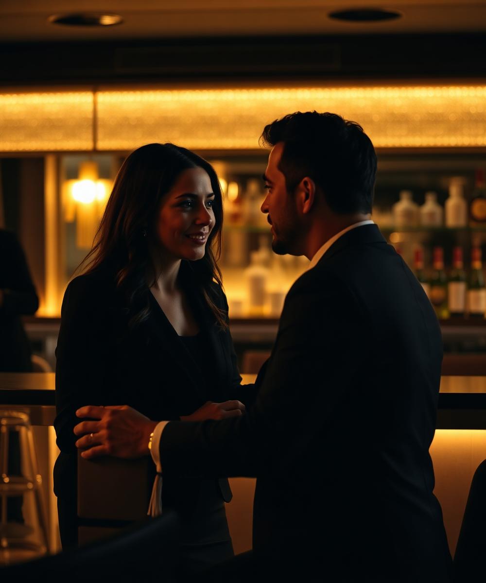 Business conversation at a luxury lounge